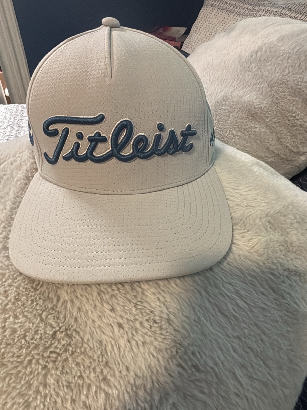 Titleist Cream Hat with Navy Embroidered Script